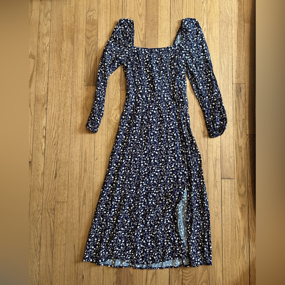 Navy midi dress